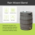 thumbnail image 2 of Good Ideas Rain Wizard 50 Gallon Rain Barrel Water Collector, Oak (2 Pack), 2 of 11