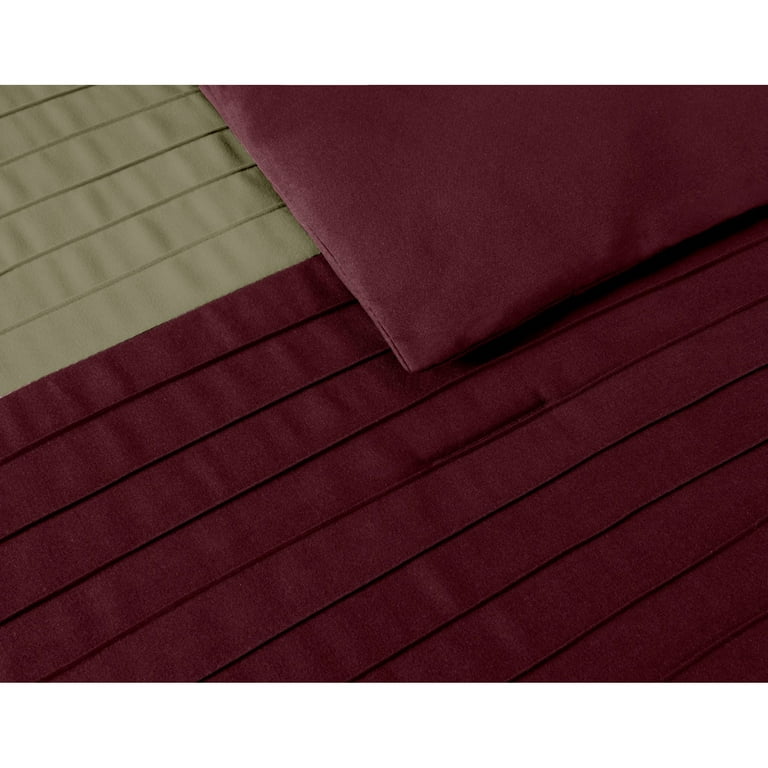  Chezmoi Collection Loft 8-Piece Luxury Striped Comforter Set ( Queen, Burgundy/Coffee/Brown) : Home & Kitchen