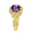 thumbnail image 3 of Aonejewelry 1.00 Carat Round Amethyst Gemstone and Halo Diamond Ring in 10K Solid Rose, White & Yellow Gold, 3 of 8