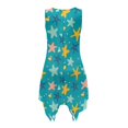 thumbnail image 4 of HELLHERO Side Pockets Ladies Irregular Hem Casual Dress, Starfish Pattern Summer Sleeveless Dress Polyester Durable Asymmetric Dresses Round Neck, 4 of 8