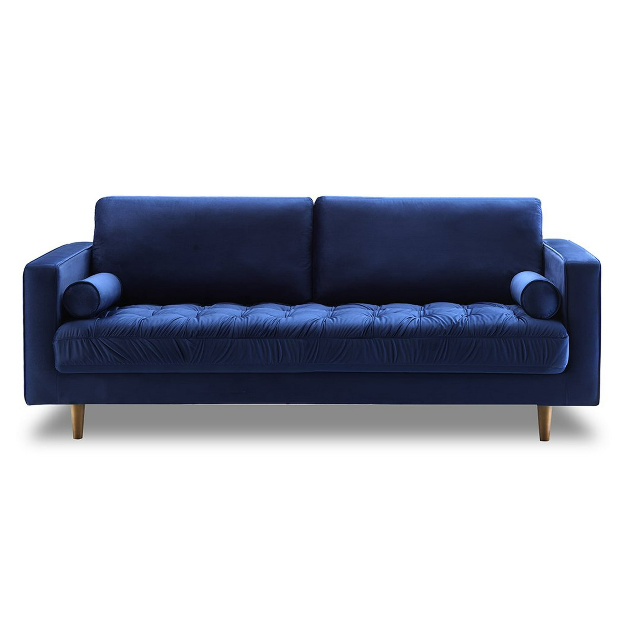 Bente Tufted Velvet 3 Seater Sofa Blue Walmart Canada