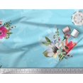 thumbnail image 2 of Soimoi Poly Georgette Fabric Dot,Leaves & Anemone Flower Printed Fabric 1 Yard 52 Inch Wide, 2 of 3