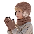 thumbnail image 5 of CPNG Kid Knitted Hat Girls Boys Earflap Beanie and Touchscreen Gloves Thermal Fleece Lined Stretchy Windproof Warm Winter Hat for Outdoor Sports, 5 of 7