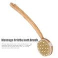thumbnail image 1 of 1pc Body Shower Brush Exfoliator Brush with Massage Nodes Removable Wood Handle, 1 of 8