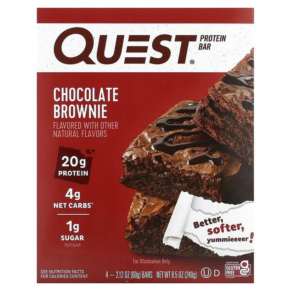 Quest Nutrition Quest Nutrition, Protein Bar, Chocolate Brownie, 4 Bars, 2.12 oz (60 g) Each supplement bottle
