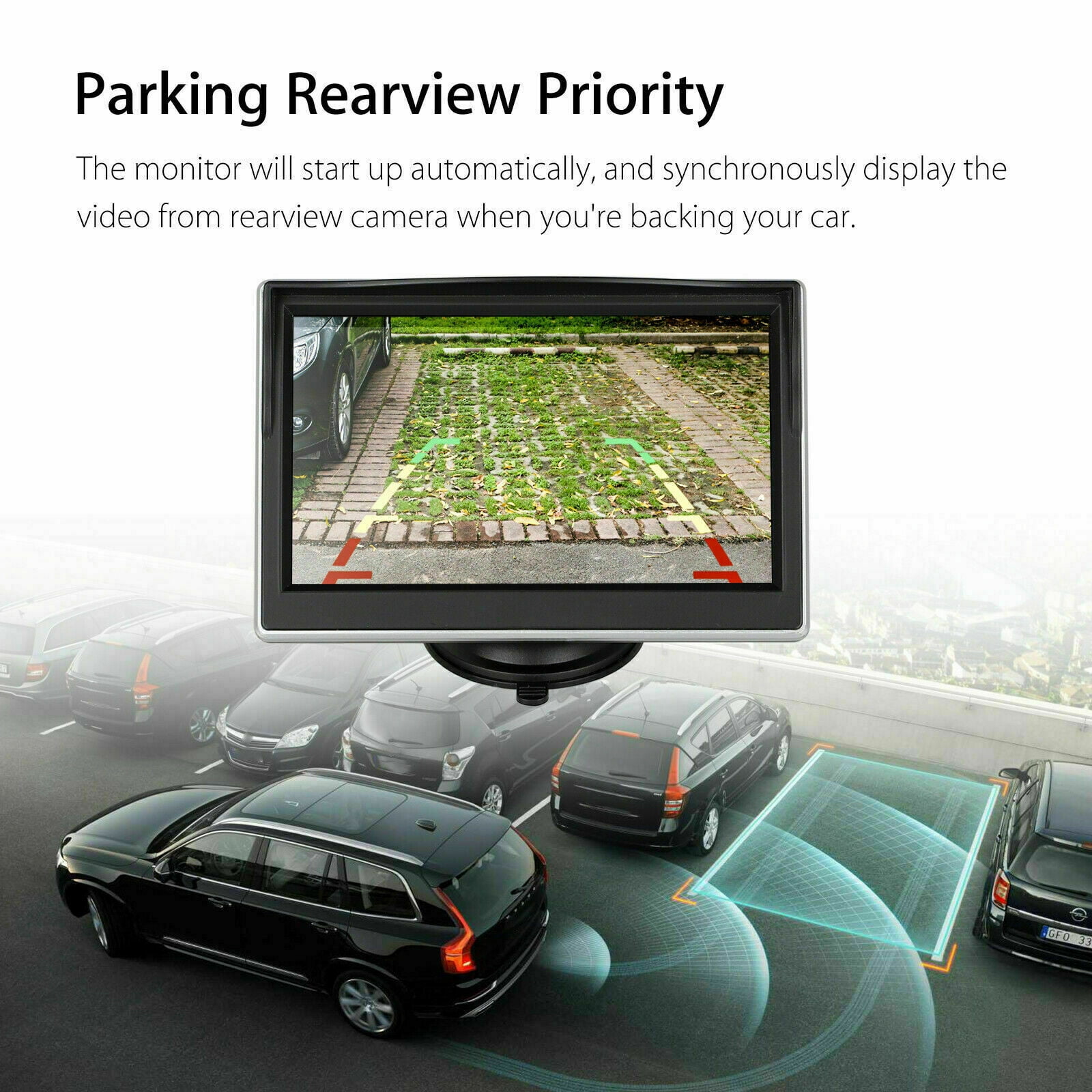5'' TFT LCD Colorful 800*480 HD Car SUV Reversing Parking Backup Monitor Display 
