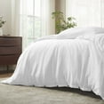 thumbnail image 5 of Superior Chloe 100% Cotton Percale Linen Texture Duvet Cover Set, King California King, Ivory, 5 of 11