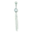 thumbnail image 2 of SGSS Curv Shaft w Fancy Gem Charm & Dangle 14G (1.629mm) 11mm Long 5mm & 8m Stainless Steel, 2 of 2