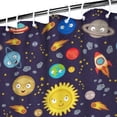thumbnail image 3 of Astronaut Shower Curtain Space Theme Waterproof Bathroom Curtain Quick Dry Machine Washable with 12 Hooks 72x72 Inches, 3 of 5