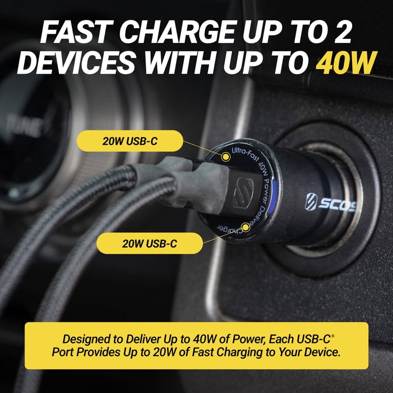 Scosche PowerVolt 40W Dual USB-C Fast Car Charger photo 2