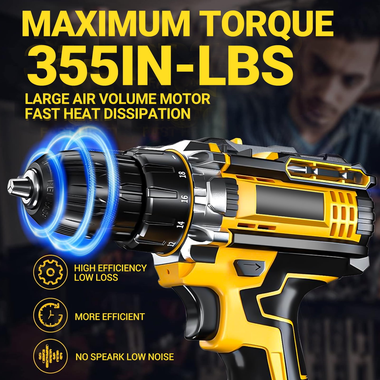 21V Impact Wrench Kit with 4000mAh Lithium-Ion Battery & Heavy-Duty Motor - Wireless Drill/Driver Compatible for Car, Truck, Motorcycle, Repair - Ideal Gift for Mechanics, DIYers, Men