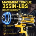 thumbnail image 4 of 21V Cordless Drill Set W/ 2pcs Battery, 136pcs Electric Drill Tool Box Set, Electric Power Drill Tool Kit, Repair Tools Sets with Hand Tools, Screwdriver for Home DIY Repair, 4 of 9