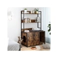 thumbnail image 2 of Bingirl Brown Indoor Cat House: Litter Box Enclosure with Shelves and Scratch Pad, 2 - Door Design for Most Litter Boxes, 2 of 8