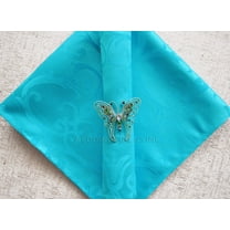 Wedding Linens Inc. (10pcs) 20" x 20" Versailles Chopin Damask Jacquard Polyester Linen Napkins - Turquoise
