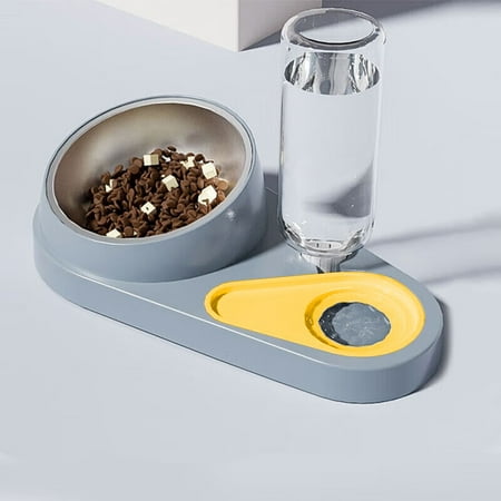 Automatic Cat Feeder Cat Bowl Cat Food Bowl Drinking Water Two-in-One Anti-Tip Dog Bowl Pet Water Dispenser