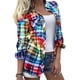 thumbnail image 1 of Camisas A Cuadros Para Mujer Camisa A Cuadros Para Mujer Patrón A Cuadros Casual Bolsillo En El Pecho Colores Vivos De Moda Túnica A Cuadros Para Mujer Para Mujer Colorido S Anggrek Otros, 1 of 4