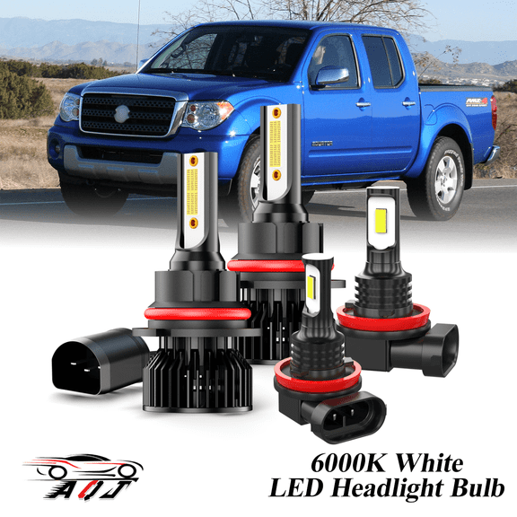 Fit for Suzuki Equator 2009 2010 2011 2012 LED Headlight Combo High-Low Beam   Foglight Bulbs Pack of 4