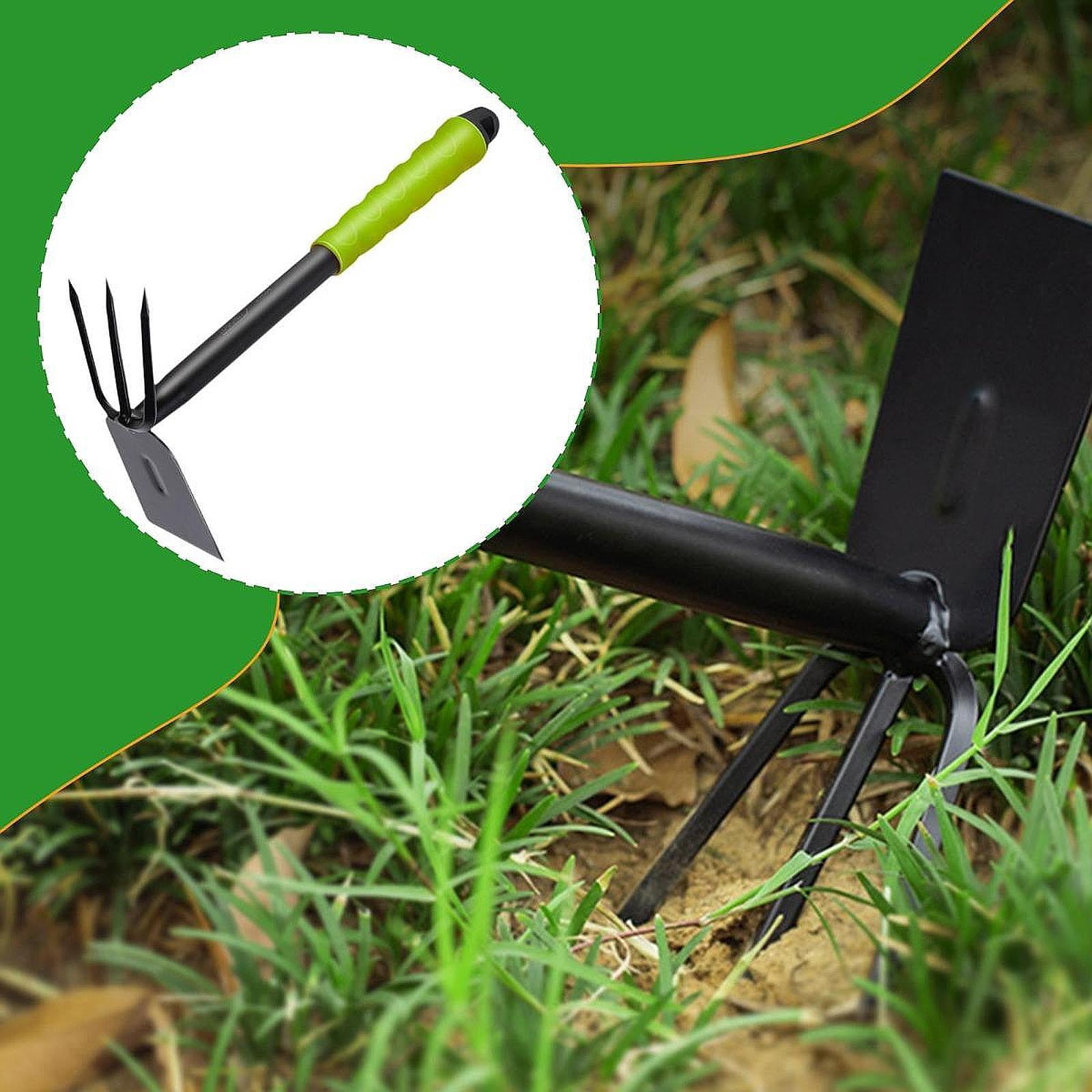 oshhni Hoe and Cultivator 2 in 1 Heavy Duty Garden Tool for Flower Bed Yard Tilling