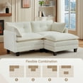 thumbnail image 2 of Modular Sectional Sofa, 76.5" L-Shaped Chenille Comfy Sectional Couches for Living Room, 2-Seater Cloud Couches with 1 Movable Ottoman, Flexible Combination Modern Deep Seat Sofa (Beige), 2 of 6