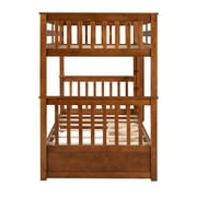 Bellemave Bunk Beds with Storage Drawers, Solid Wood Twin Over Twin Bunk Beds Frame with Ladders for Teens Adults (Walnut)