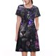 thumbnail image 1 of Balery Purple-Eyed Floral Leopard Vestidos sueltos de manga corta para mujer, vestidos de verano 2025, vestidos casuales de corte A con vuelo., 1 of 6