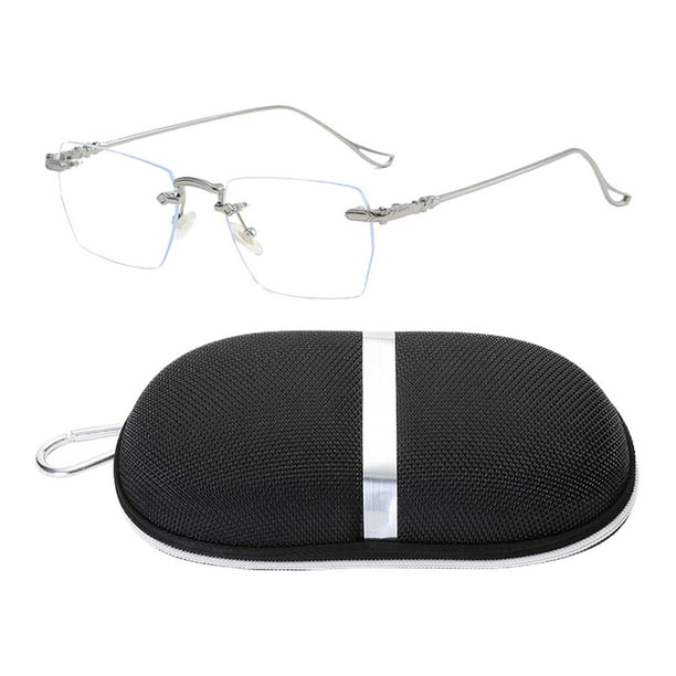 Gafas de juego con lentes planas, antiluz azul, montura transparente, modernas Plata