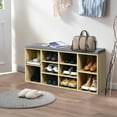 thumbnail image 3 of Gymax Entryway Padded Shoe Storage Bench 10-Cube Organizer Bench Adjustable Nature, 3 of 10