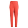 thumbnail image 6 of Oiangi Womens Straight Leg Dress Pants Plus Size High Waist Stretchy Slacks Casual Business Pockets Trousers for Work Orange 5XL, 6 of 6