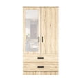 thumbnail image 3 of Woodpeckers Furniture and Mattress Mirrored 2 Door Wardrobe & 2 Drawers in Multi Color, 3 of 6