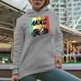 thumbnail image 2 of Anime with Motorcycle Rider, Heather Grey Hooded Sweatshirt or Hoodie, 3XL, 2 of 5