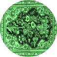 thumbnail image 1 of Ahgly Company Indoor Round Persian Emerald Green Traditional Area Rugs, 5' Round, 1 of 4