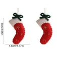 thumbnail image 3 of Adorno navideño de lana hecho a mano | Decoración de árbol de tela suave | Bordado de patchwork rojo y blanco | Regalo y decoración navideña para el hogar, 3 of 5