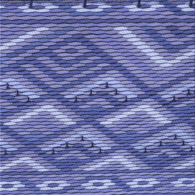Ahgly Company Machine Washable Indoor Square Transitional Deep Periwinkle Purple Area Rugs, 7' Square