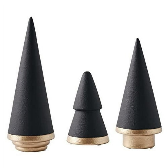 Decoración para árbol de Navidad KiaoTime, cerámica negra, juego de 3
