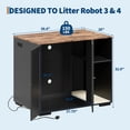 thumbnail image 3 of Modern Cat Litter Box Cabinet – Hidden Black Enclosure with Power Outlet (Fits Automatic Litter Boxes, Spacious Storage), 3 of 7