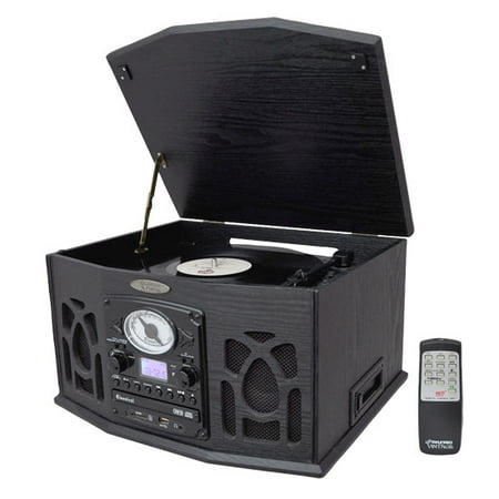 Vintage Turntable With CD/Cassette/Radio/Aux-In/USB/SD/MP3 and Vinyl-to-MP3 Encoding