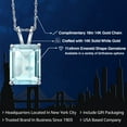 thumbnail image 2 of Gem Stone King 14K White Gold Sky Blue Topaz Pendant Necklace for Women | 5.50 Cttw | Gemstone November Birthstone | Octagon 11X9MM | With 18 inch Chain, 2 of 6