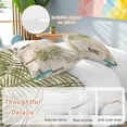 thumbnail image 2 of 3 Piece Vintage Palm Trees Duvet Cover Set Twin Size,Microfiber Comforter/Quilt Cover with Corner Ties and 2 Pillowcases,Summer Tropical Botanical Beige Burlap All Season Bedding with Zipper Closure, 2 of 8
