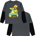 thumbnail image 3 of Pokmon Pikachu Boys Long Sleeve Twofer Graphic T-Shirt, Charcoal Black, Sizes XS-XL, 3 of 6