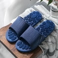 thumbnail image 3 of EeaseMX Sandalias de baño antideslizantes, zapatillas de masaje, chanclas de interior para viajes, hoteles y hogar (azul oscuro, talla 40-41), 3 of 7
