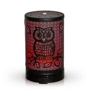 Aromar 100 mL Metal Owl Ultrasonic Aroma Oil Diffuser (Black)