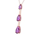 thumbnail image 2 of Galaxy Gold 14K Solid Gold Natural Amethyst Necklace for Women - Rose Gold Fine Jewelry, 2 of 3