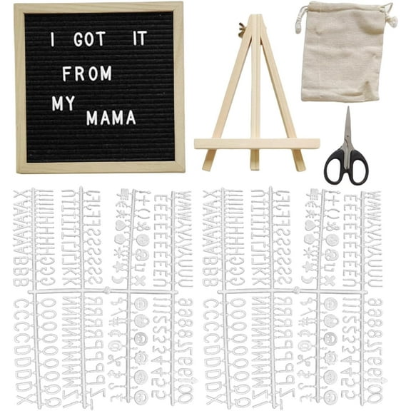 Felt Letter Board, 9.84x9.84 Inch Changeable Message Board, with 340 Letters, Numbers & Symbols for Classroom, Hospital, Café, Wedding, Home, Birthday Display