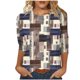 thumbnail image 3 of TaTaai Women Printed Pullover Top Crew Neck 3/4 Sleeve Casual Fashion Ladies Daily Holiday Street Wear Lightweight Breathable Non-See-Through No Fading Soft Stylish Top Gift, 3 of 5