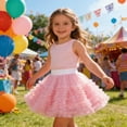 thumbnail image 2 of sususu Toddler Birthday Dress Girls Party Dress Tiered Gradient Flared Tutu Skirt for Toddler Kids Play Celebration and Special Events Dress&nbsp;Up Clothes for Girls, 2 of 7