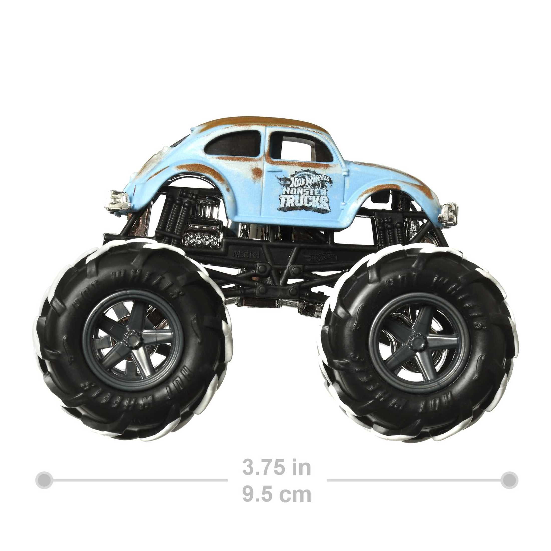 (2 pack) Hot Wheels Monster Trucks, 1:64 Scale Toy Truck & 1 Crushable Car (Styles & Colors May Vary, Items May Not Be Pictured)