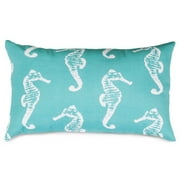 Majestic Home Goods Pillow 12x20 Sea Horse Teal