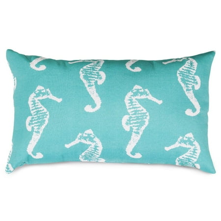 Majestic Home Goods Pillow 12x20 Sea Horse Teal