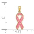 thumbnail image 3 of 14K Yellow Gold Charm Pendant Pink 23 mm 13 Enameled Awareness Ribbon, 3 of 3
