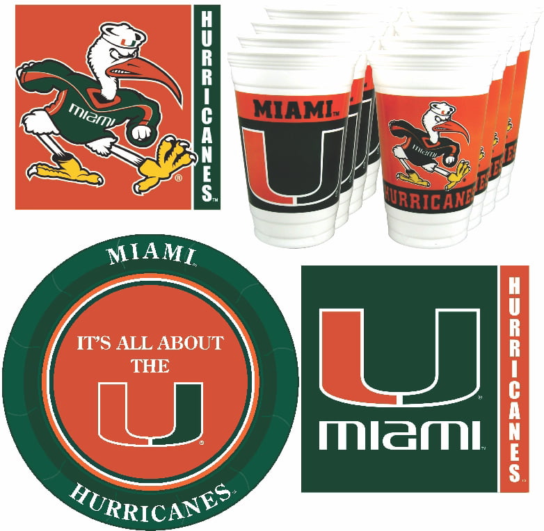 Miami Hurricanes Cups Plates And, Miami Hurricanes Shower Curtain